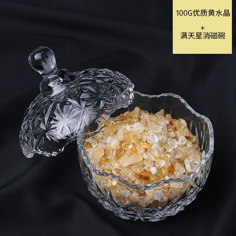 cristal natural piedra triturada desmagnetizante cuenco pulsera desmagnetizante energético cuenco de purificación para atraer la riqueza y el tesoro caja de almacenamiento utensilios adornos