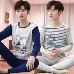 Children's Autumn Clothes and Pants Cotton Sweater Thin Children's High School Students Boys' Bottoming Underwear for Teenagers suit Winter