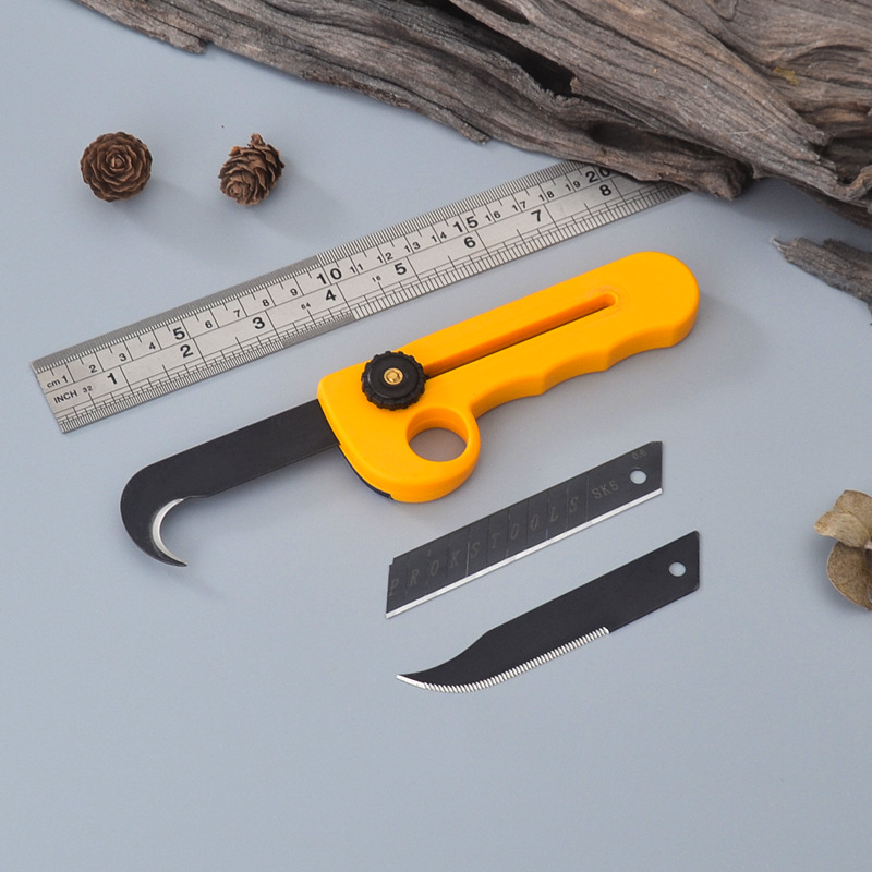 开箱刀多功能工具刀镰刀割刀拆封刀勾刀拆包装带裁刀多用途美工刀