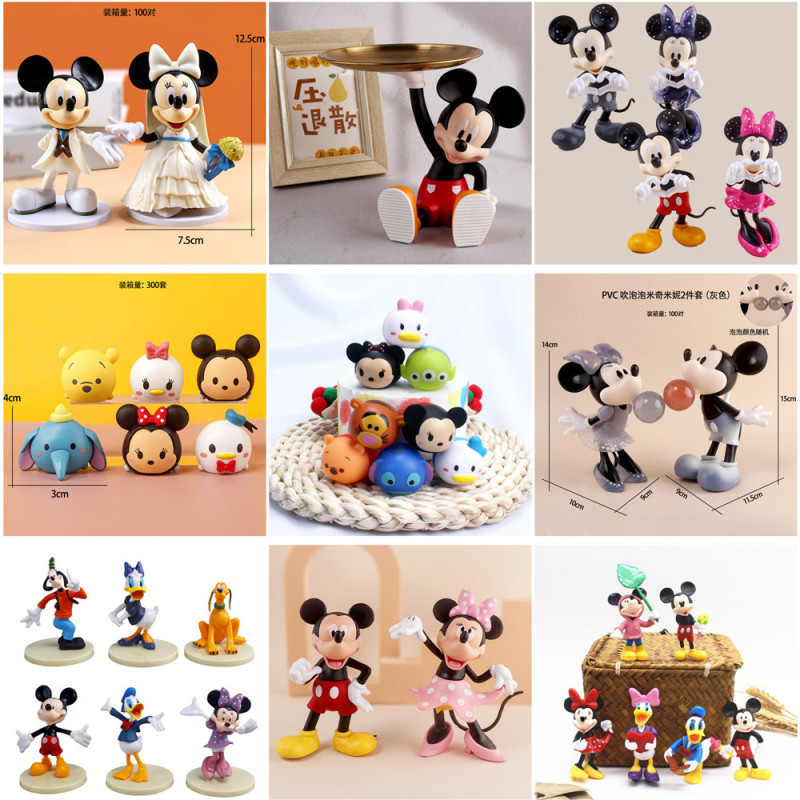 ミッキーマウスミッキーミニーフィギュアウェディングドレスバレンタインデーケーキデコレーションギフトホームデコレーション車の人形|undefined