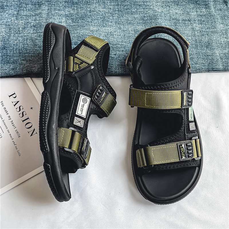 Sandalias para hombre verano nuevo estilo transpirable conducción exterior deportes ocio zapatos de playa antideslizantes resistentes al desgaste zapatillas ligeras y cómodas