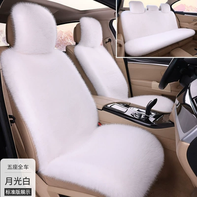and leather integrated seat cushion, short-pile car | Seat cushion, seat cover - moonlight-white-dalian-standard-edition
