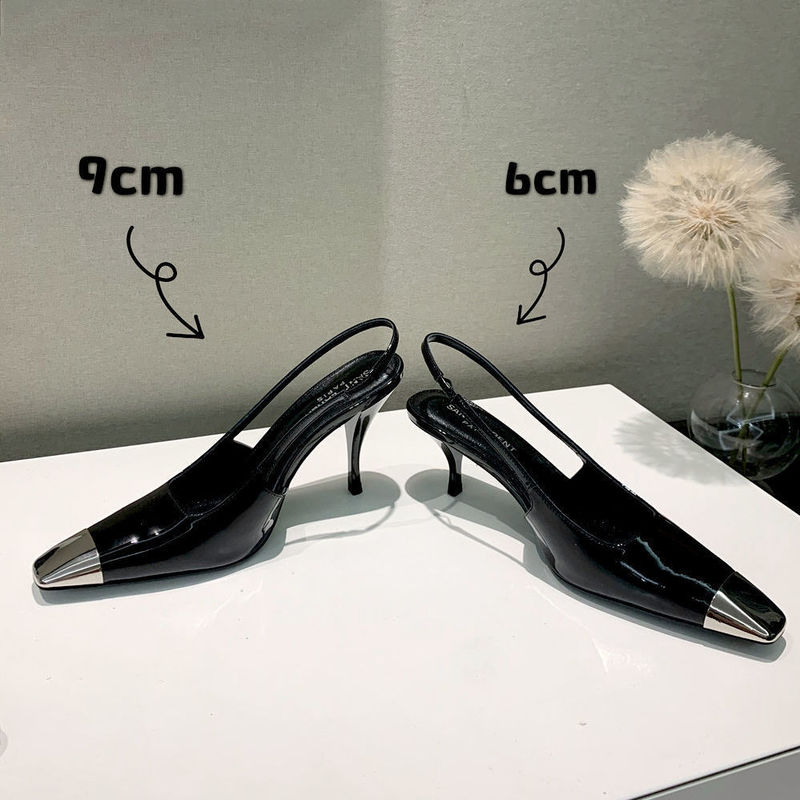 OMG !! It's amazing ~ ~ sexy high heels black stiletto heel back empty single-layer shoes covered toe sandals OMG !! It's amazing ~ ~ sexy high heels black stiletto heel back empty single-layer shoes covered toe sandals