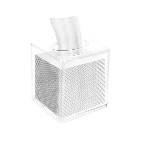 Transparent tissue box living room acrylic napkin box simple hotel roll toilet paper towel tube plastic square