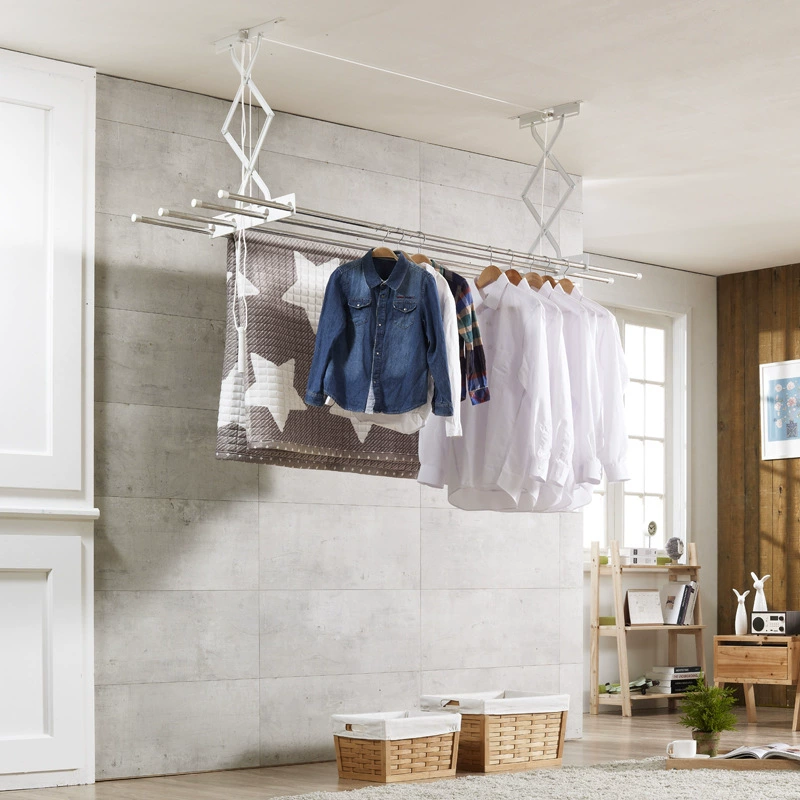 Spot can retain the balcony lift, lift the drying rack metal spray plastic ceiling hanger to dry the rod