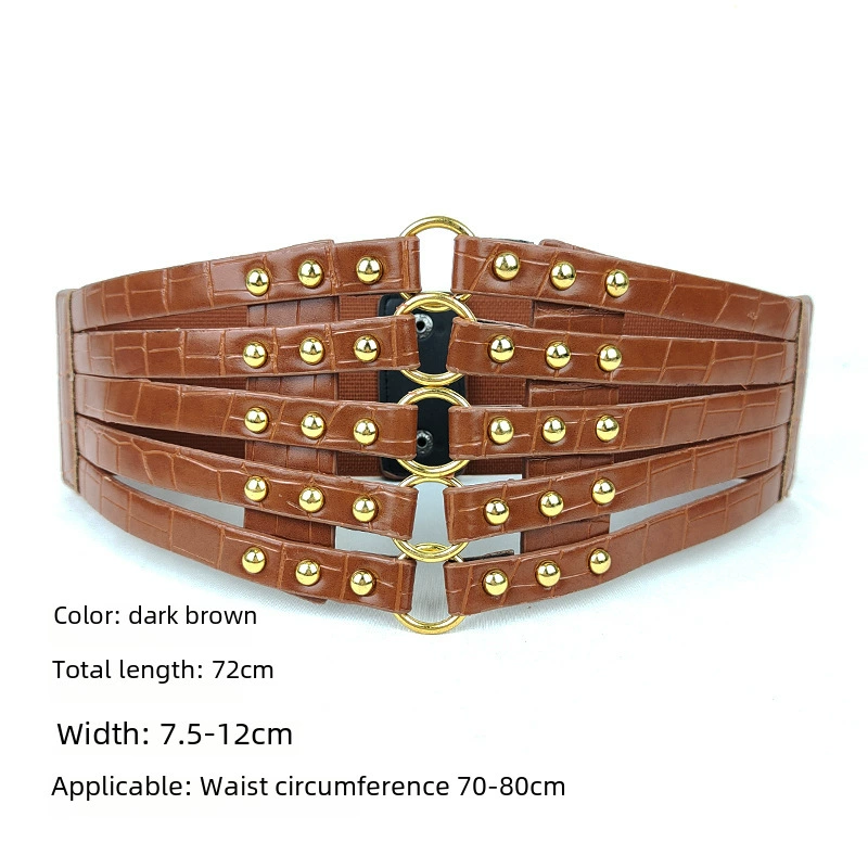 Fashionable retro waist belt, universal down jacket, decorations, skirt, ring, European style