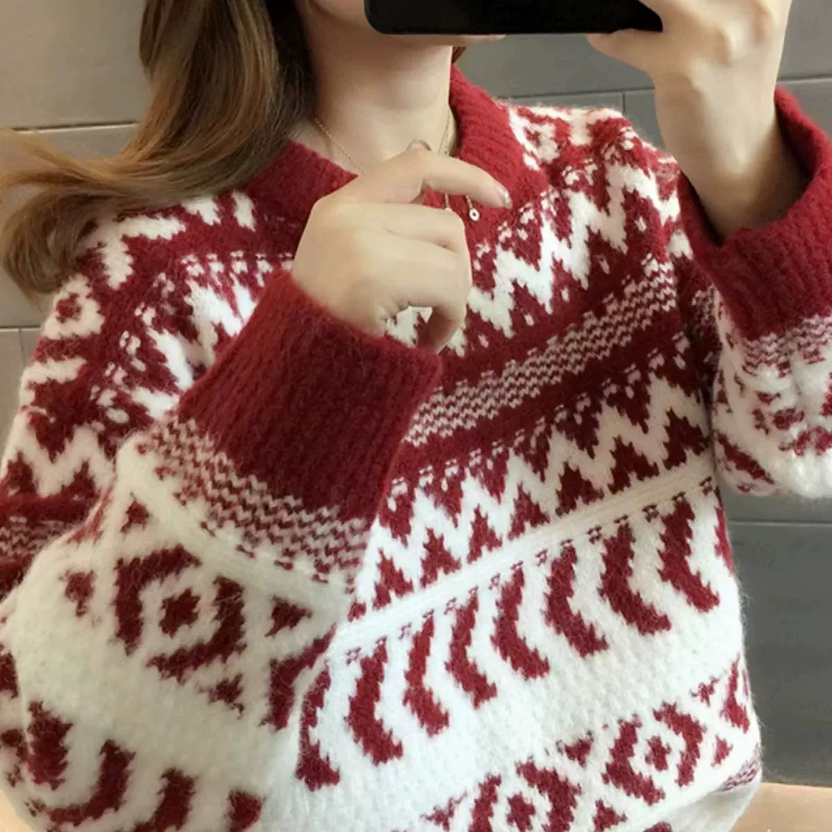 Вязаный свитер oversize для осени, цвет как на фото, единый размер, принцесса