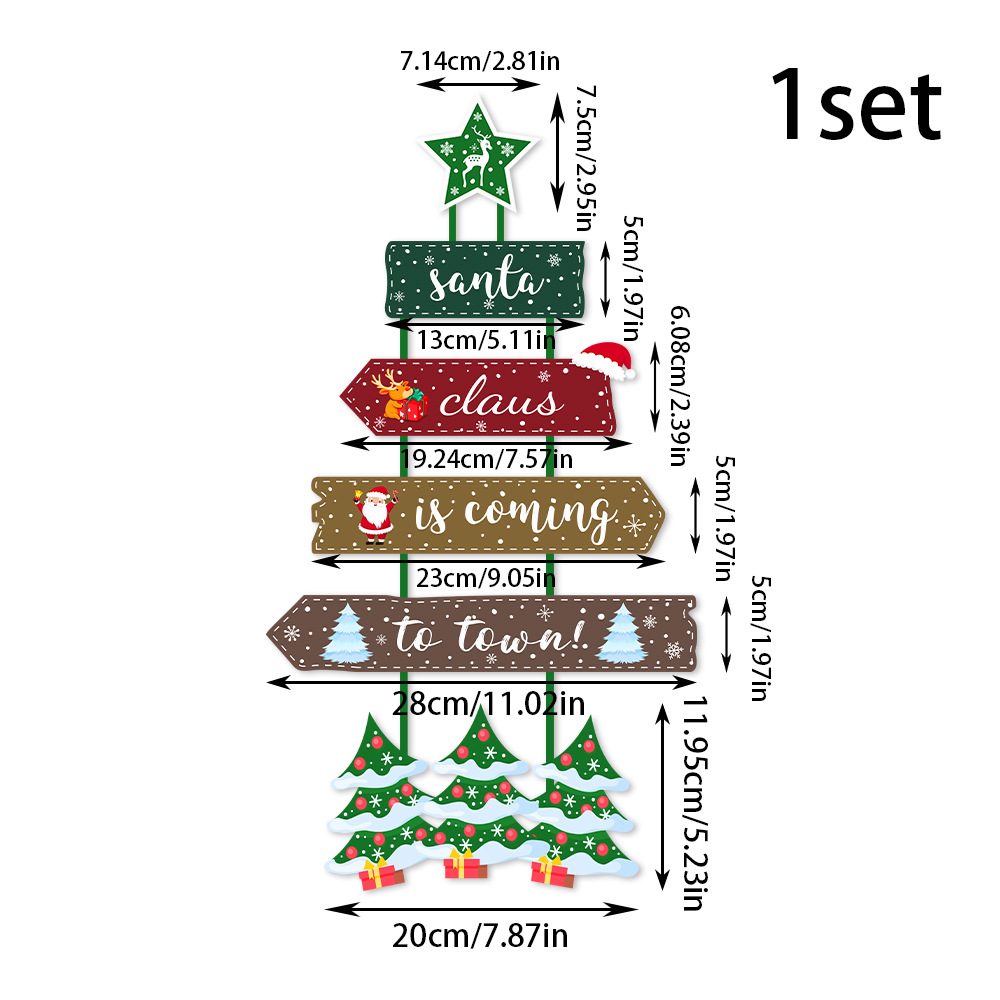 Decoraciones navideñas transfronterizas, nuevas adornos colgantes para puertas de fiesta, colgante de Papá Noel para puerta, pancartas colgantes, suministros para fiestas