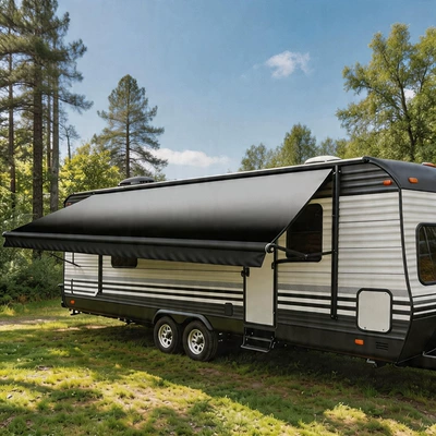 Avtomobil dam çadırları: Single-Sided Outdoor Tent - black-and-white-gradient-black-pole-25x25m