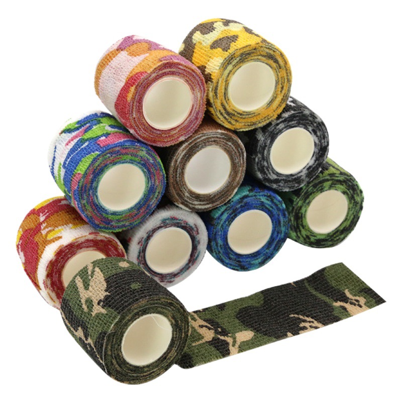 Manufacturer Wholesale Outdoor Camouflage Self-Adhesive Bandage Tape Non-Woven Outdoor Bionic Camera Photography Camouflage Protection