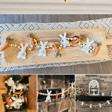 Easter Bunny Carrot Garland �羳�ͻ���Ӻ��}�����黨�h�b�