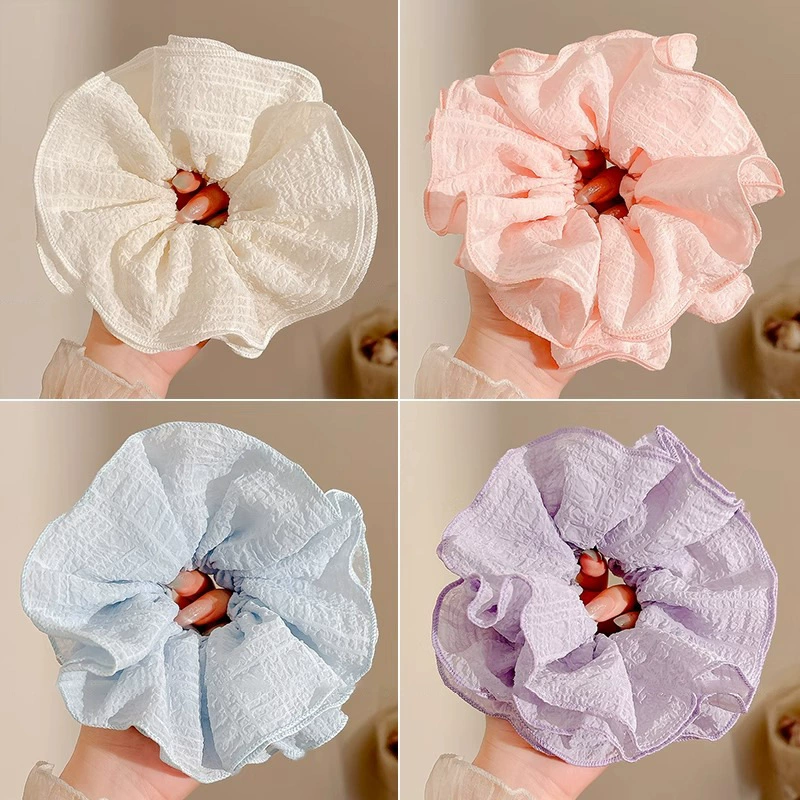 White cute elastic hair rope, hair accessory, high-end