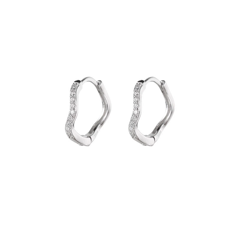 Вьющаяся zirconia, универсальные серьги, образец серебро 925, стиль высокого качества, простой и элегантный дизайн