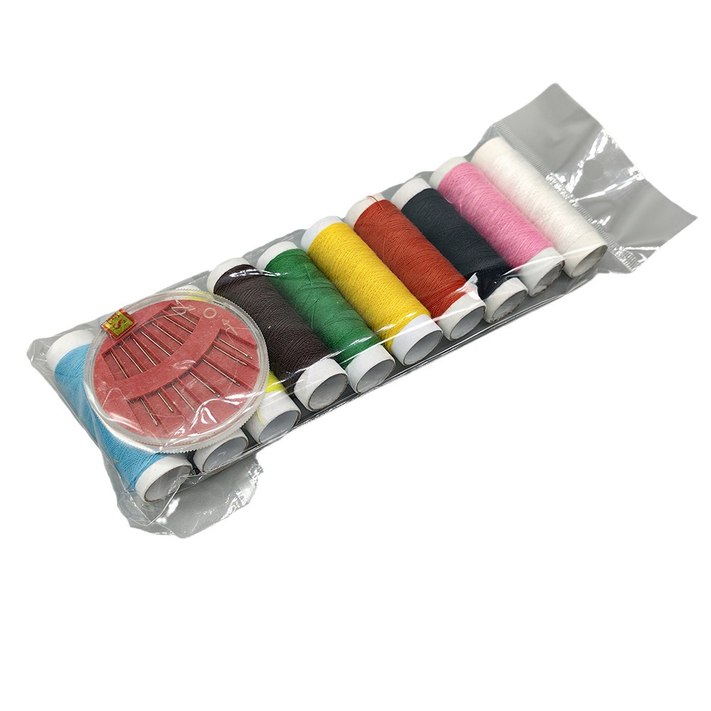 Fábrica al por mayor 6 rollos de alta calidad verde tubería hogar mano costura hilo de poliéster hilo de coser ropa hilo de coser