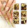 Red nail sequins for manicure for St. Valentine's Day for nails, suitable for import, new collection, 6 cells, wholesale