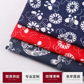 厂家供应 兰花布 全涤双面磨毛布，涤棉布，乌镇蓝印花，服装