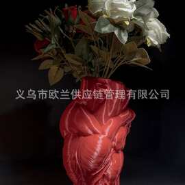 跨境个性解剖心脏花瓶 暗黑艺术风花艺装饰摆件158