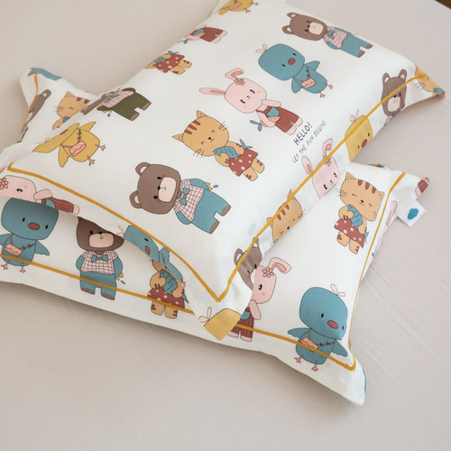 Wholesale 60 satin long-staple cotton children's pillowcase cotton cartoon student cotton pillowcase summer small pillowcase wholesale