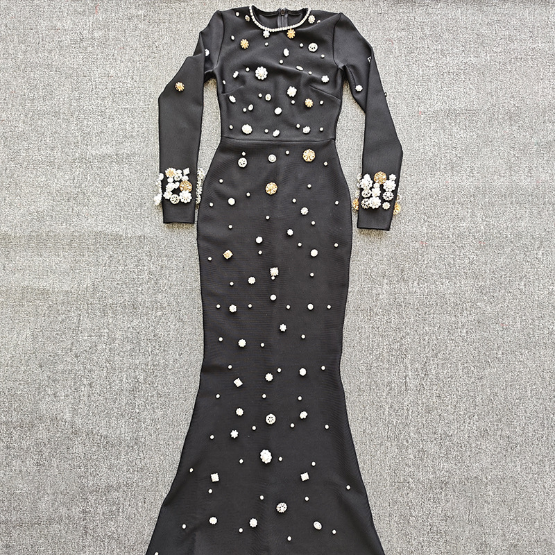 black business dress women Sexy Spaghetti Strap Bandage Dress with Crystal Diamond