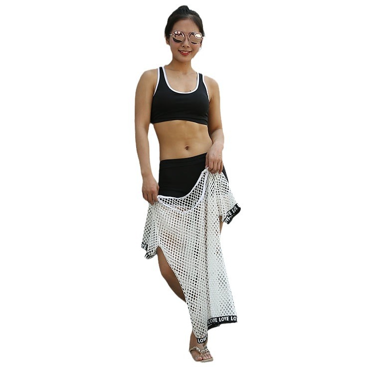 Traje de baño de tres piezas de las mujeres estilo coreano aguas termales estilo Chanel playa adelgazamiento vientre que cubre vestido dividido bikini traje de baño de las mujeres