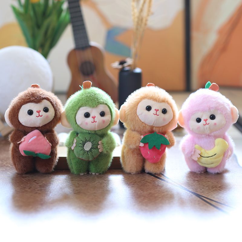 Trendy Cute Fruit Monkey Plush Toy Doll Bag Pendant Keychain Stuffed Animal Doll Trendy Cute Fruit Monkey Plush Toy Doll Bag Pendant Keychain Stuffed Animal Doll