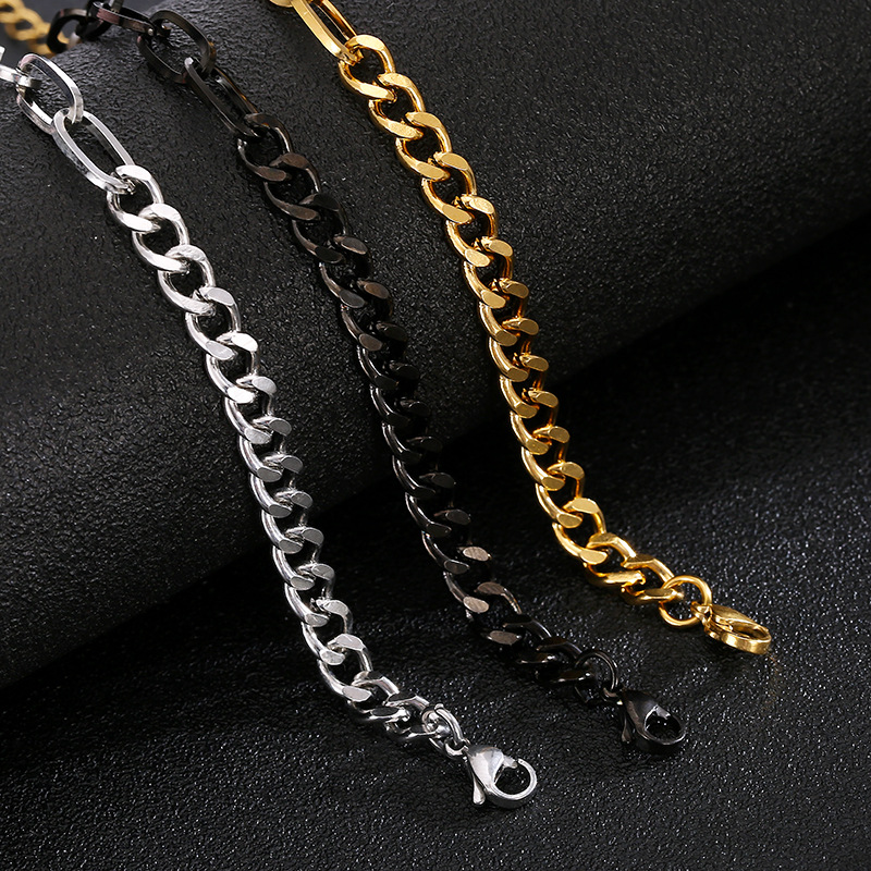 European And American New Fashion Simple Grinding Cross Stainless Steel Chain Bracelet Men And Women Jewelry Wholesale Foreign Trade Exclusive display picture 2