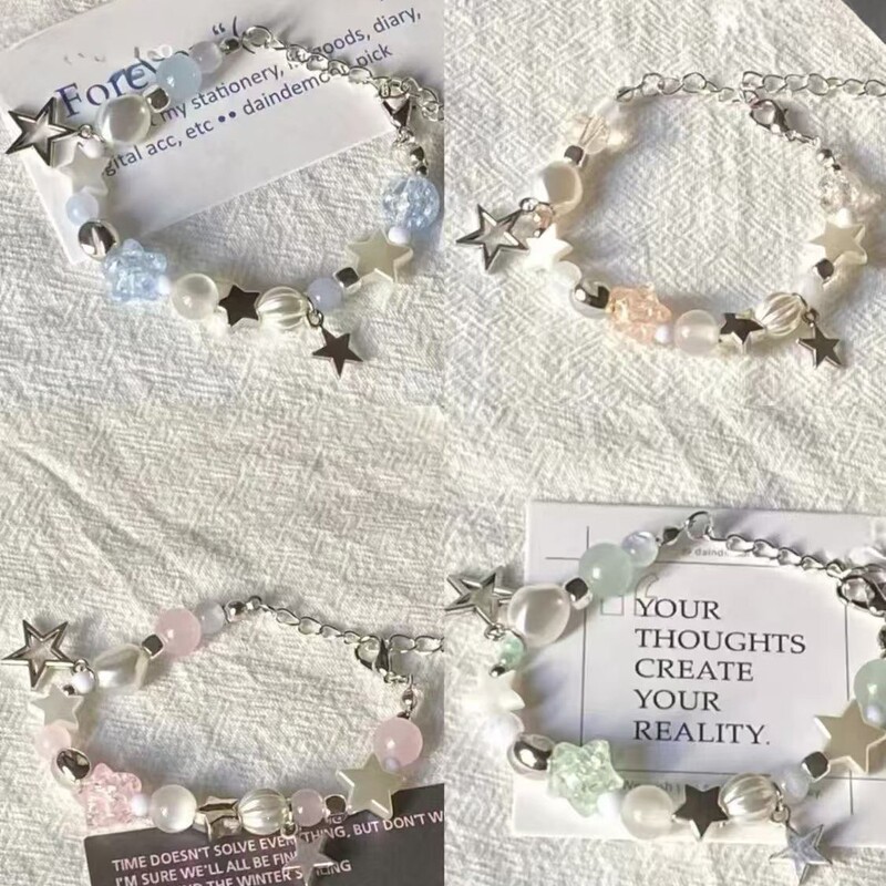 Ins Niche Star Bead String Love Niche Design Bracelet Adjustable Girlfriend Couple Bracelet Sweet Cool Y2K Sweet Cool Ins Niche Star Bead String Love Niche Design Bracelet Adjustable Girlfriend Couple Bracelet Sweet Cool Y2K Sweet Cool