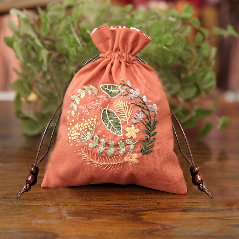 Jinhao bordado hecho a mano material de bricolaje bolsa Cordón portátil Lu bordado cosmético bolsa no Cruz puntada bolsa de almacenamiento