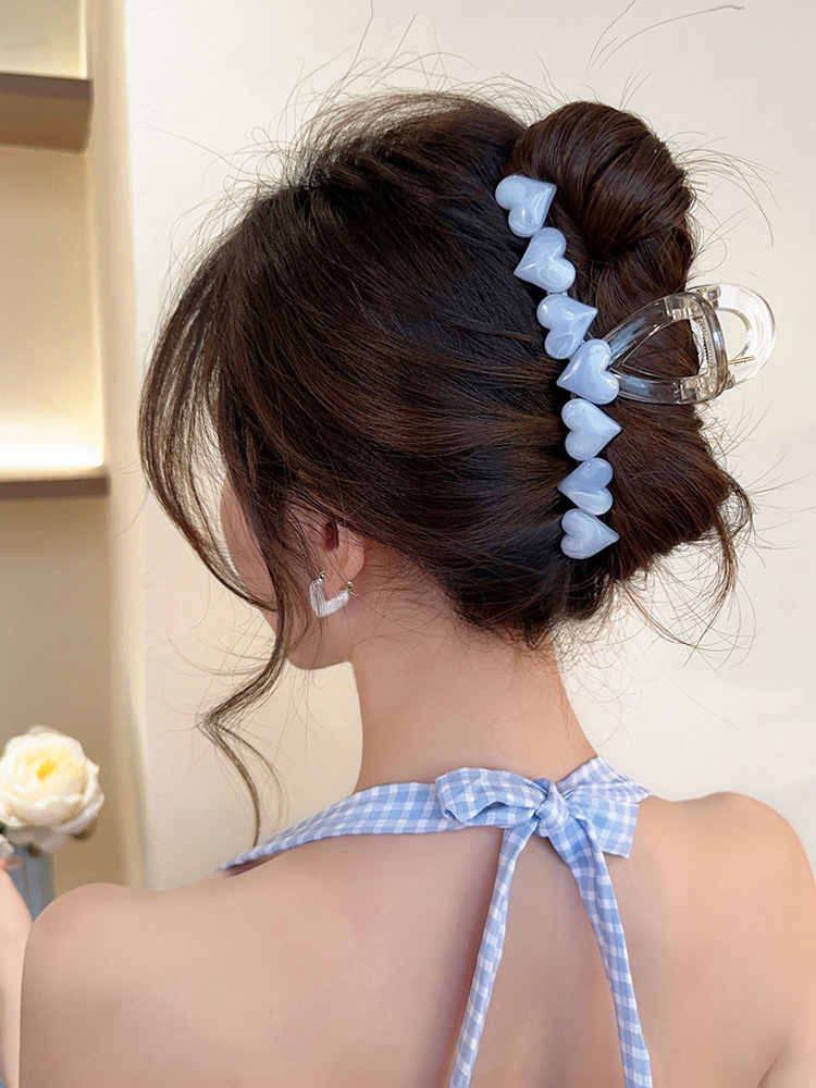 50g Weight Hair Claws Hair Accessories Type 1 Piece Quantity Daily Occasion Plastic Material Heart Shape Pattern Women's Gender Sweet Style Women's Sweet Heart Shape Plastic Hair Claws 11