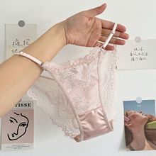 浪漫七分甜~法式少女性感蕾丝内裤女薄款透气纯棉裆女生三角裤头