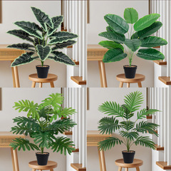 シミュレーション緑植シミュレーション花束PVCプラスチックバイオニック偽植物レストランの仕切り飾り屋外庭園の装飾