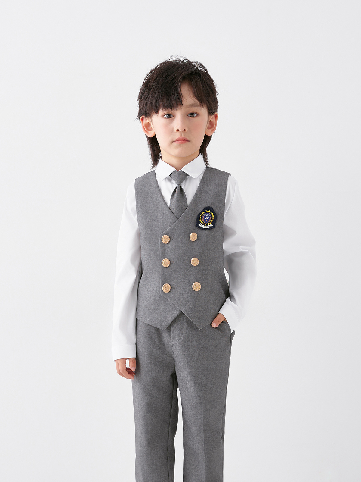 ノースリーブベストスーツ幼稚園英国スタイルの学校制服小学生クラスの制服パフォーマンス服子供の卒業パフォーマンス服