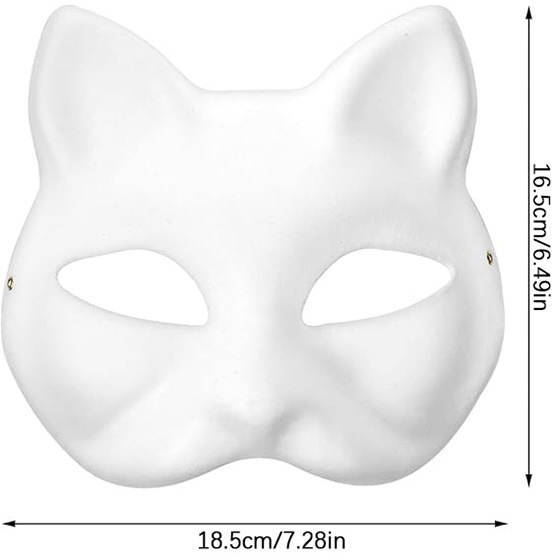 Amazon Pulp Cat Face Máscara DIY Máscara de graffiti en blanco Jardín de infantes Pintura hecha a mano cos accesorios de baile