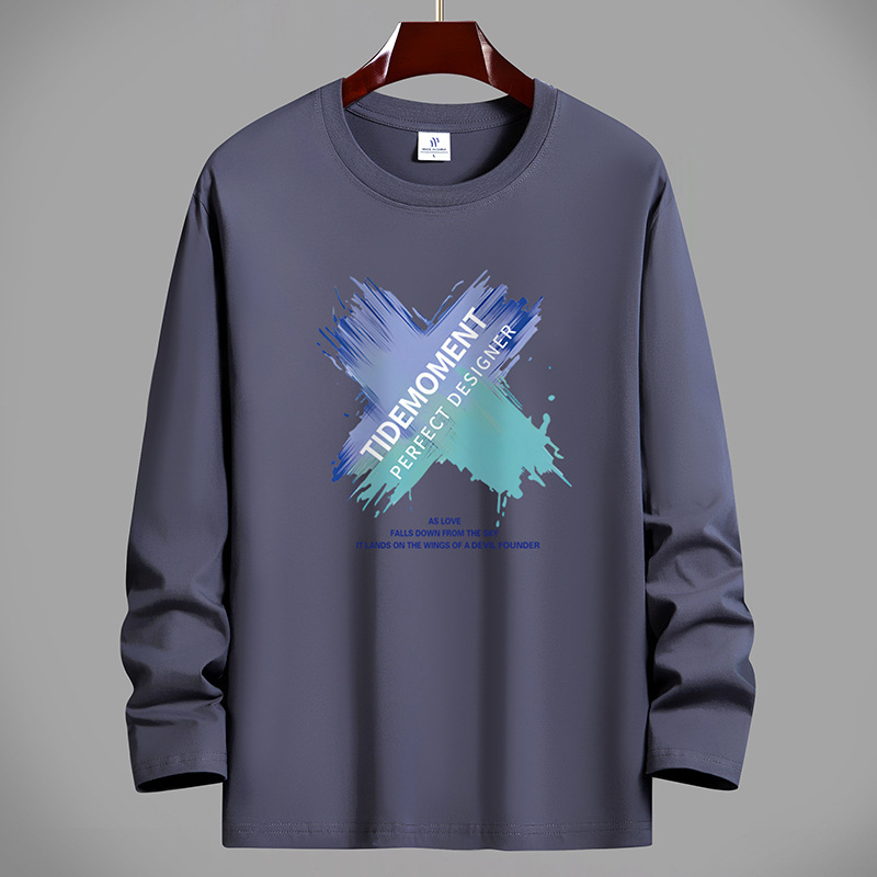 2026 Spring and Autumn New Men's Long-Sleeve T-Shirt Trendy Loose Sweatshirt Men's Outerwear Casual Top