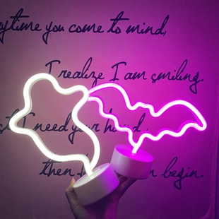 LED desktop neon light base ghost bat Halloween ghost festival decoration neon cross-border hot ins