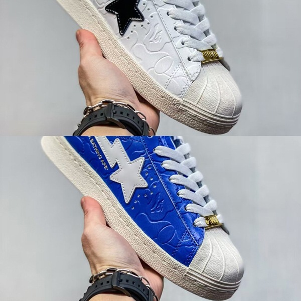 Cross-Border Bapesta Collaboration Superstar Sneakers Student Casual Shoes Original Label Original Box White Green Foreign Trade In-Stock