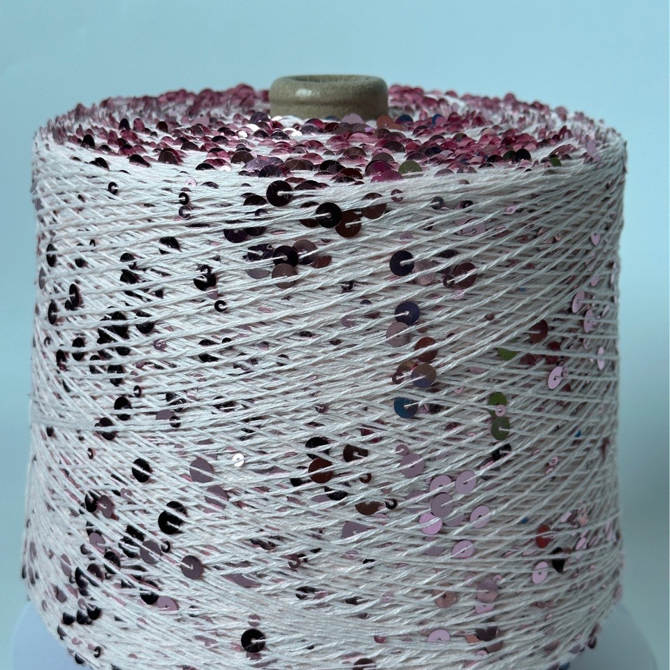 厂家直销3+6棉线珠片纱春夏爆款纱线外贸纱批发