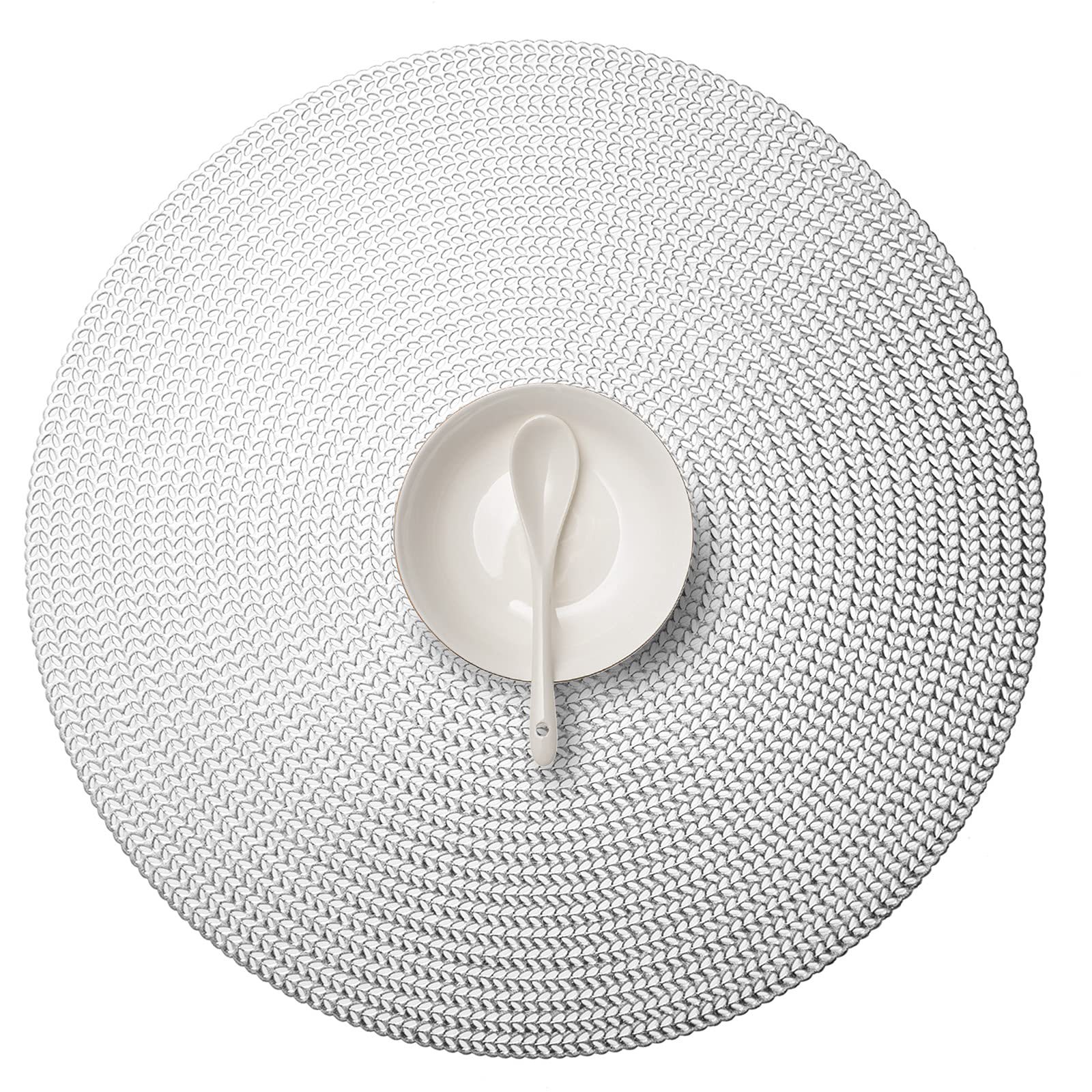 Nuevo dorado mantel hueco de oro y plata trigo oreja redonda antideslizante estera PVC estera de mesa de montaña estera de aislamiento decorativo occidental mantel