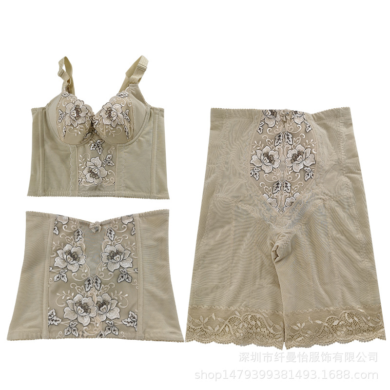 Juxian TDS figura gerente cuerpo que forma la ropa del vientre de contratación de la cadera levantamiento de la cintura postparto talla cuerpo verano molde traje de tres piezas