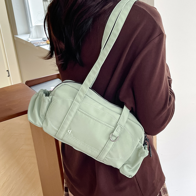 跨境ins新款百搭简约小清新大容量女新款文艺复古单肩斜挎托特包|undefined