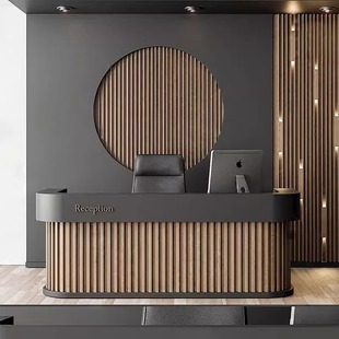 Bar Counter Light Luxury High-End Stainless Steel Cashier Counter Shop Small Company Hotel Clothing Store Front Desk Reception Desk