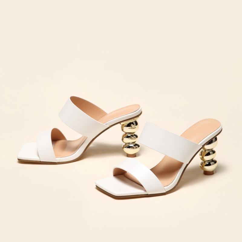 2024 summer fashion electroplated sandals and high heels for women ladies shoes special gourd heel sandals large size_senzul.com
