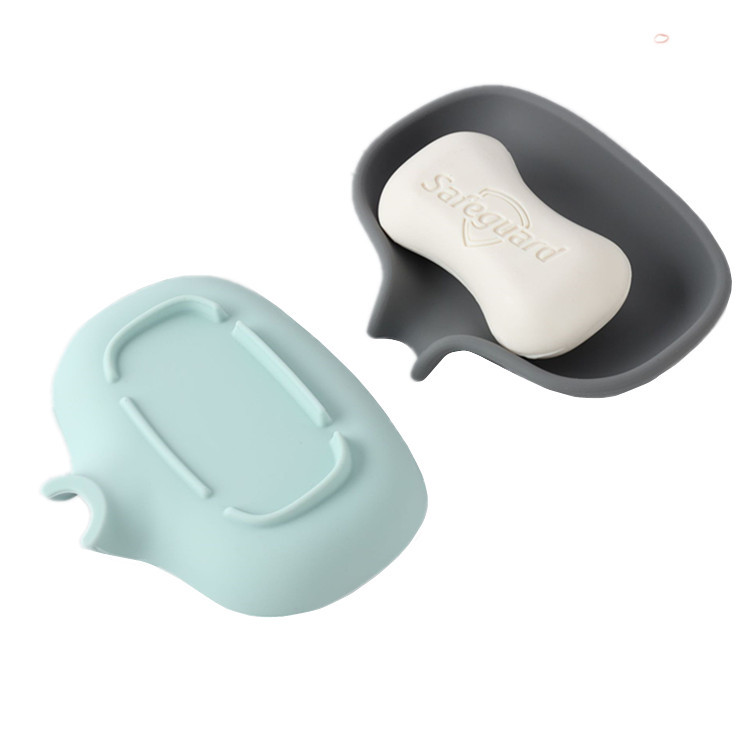 Caja de jabón de silicona drenada, cocina y baño, caja de jabón antideslizante universal, soporte de jabón con logotipo imprimible