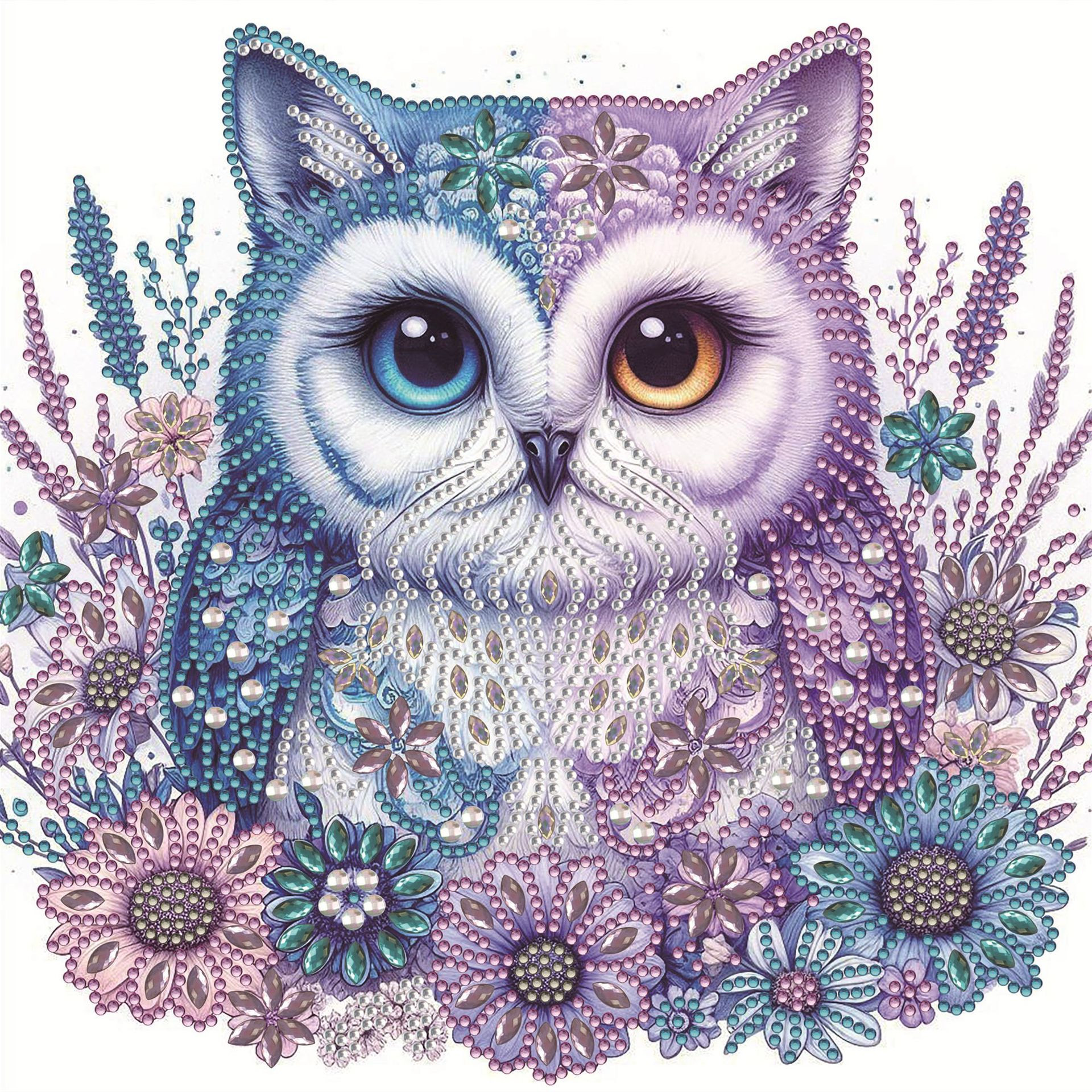 Pintura artesanal con diamantes