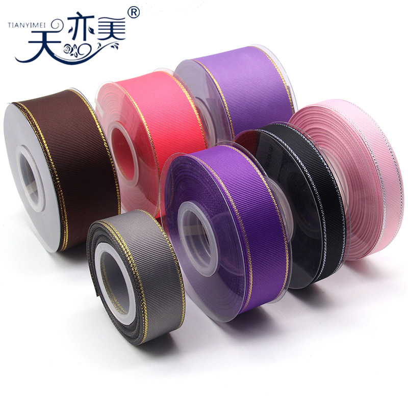Varias especificaciones de embalaje cinta decorativa doble borde de oro costilla cinturón doble borde hilo de plata cinturón hecho a mano accesorios de joyería