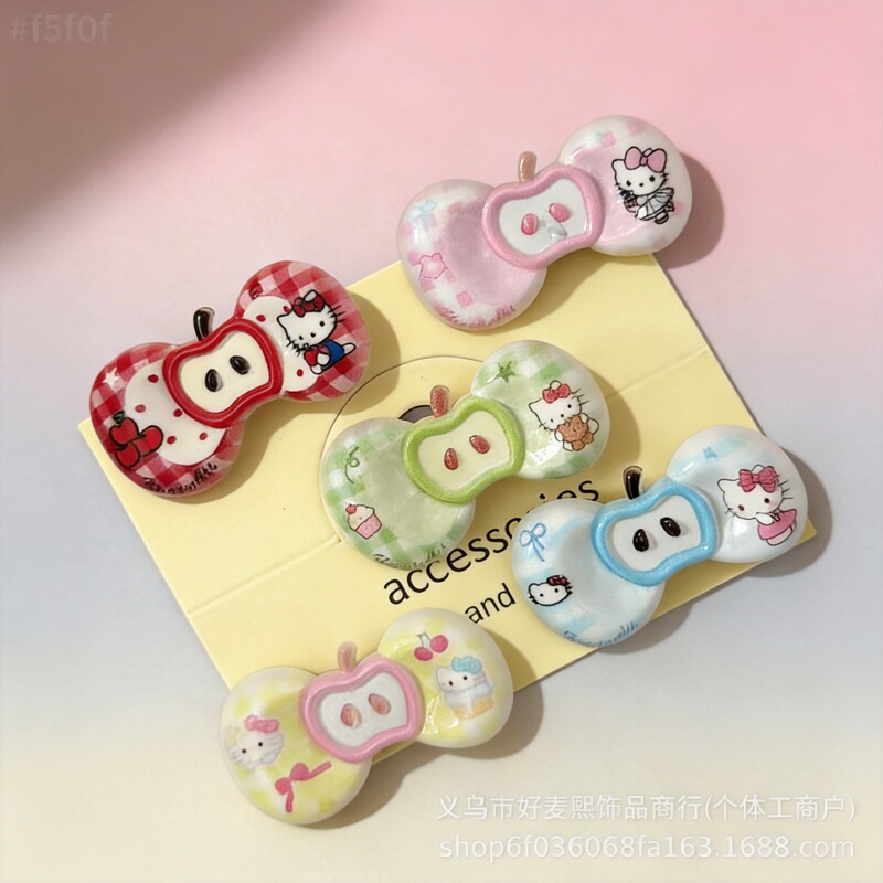 New Printed Apple Bow Small Accessories DIY Materials for Phone Cases and Matching Hair Accessories New Printed Apple Bow Small Accessories DIY Materials for Phone Cases and Matching Hair Accessories
