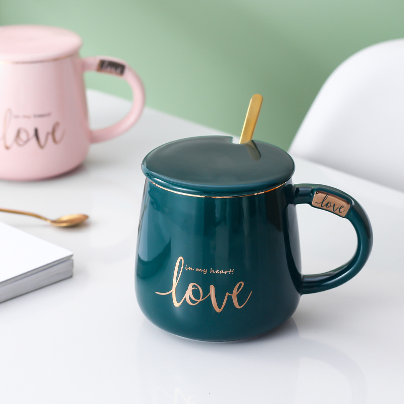 Creativo simple de moda cerámica taza de oficina regalo taza de café taza de agua taza de desayuno de pareja