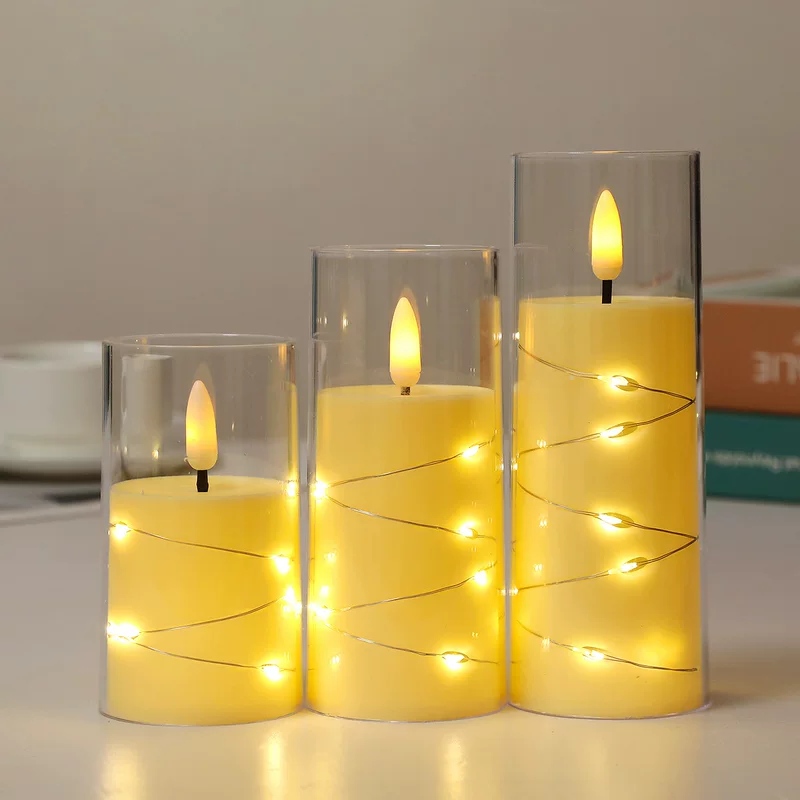 LED электронная свеча, огни, компоновка, уличный фонарь, реалистичные украшения, (поперечная торговля)