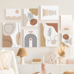 Cross-border bohemian style living room decoration painting wholesale abstract line canvas painting inkjet poster painting core frameless painting