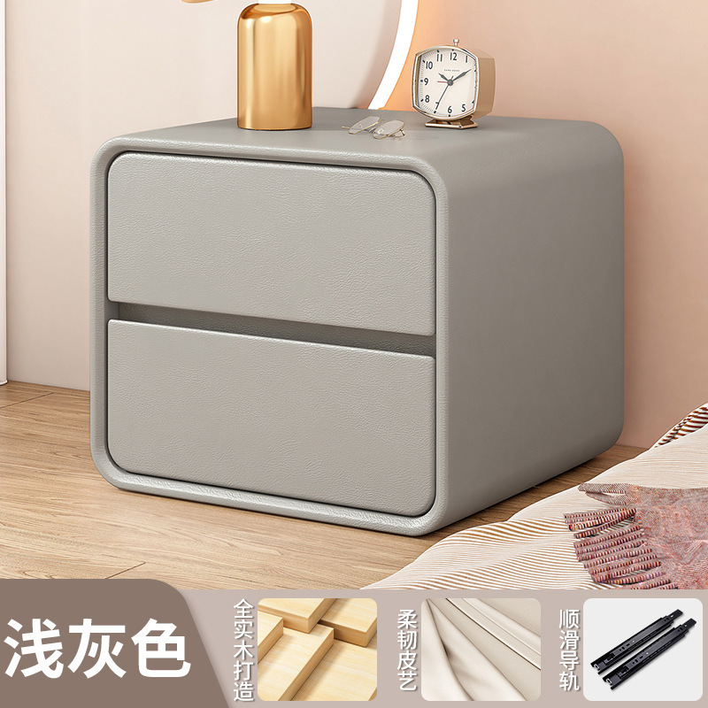 Mesita de noche simple dormitorio moderno pequeño armario de madera maciza subred rojo pequeña mesa de café lindo estilo crema mesita de noche